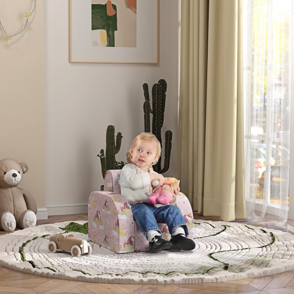 AIYAPLAY Kids Armchair, Foldable Toddler Chair for Bedroom - Pink - Image 2