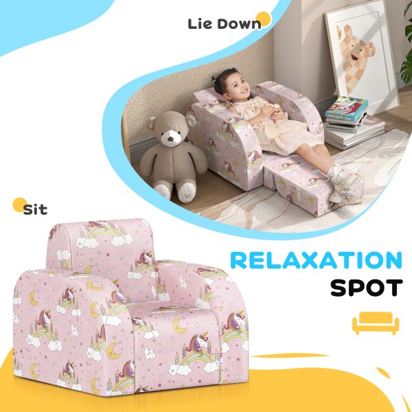 AIYAPLAY Kids Armchair, Foldable Toddler Chair for Bedroom - Pink - Image 3
