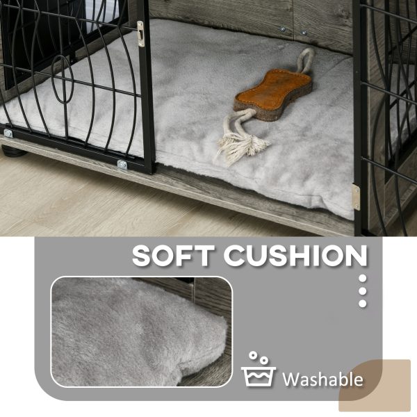 PawHut 29.5" Dog Crate Furniture End Table w/ Cushion for Medium Dogs - Image 5