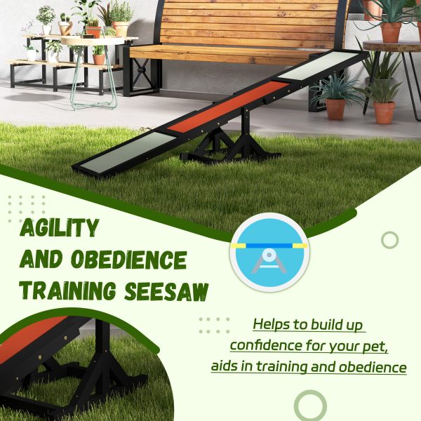 PawHut Wooden Pet Seesaw for Big Dogs with Anti-Slip Surface, Black - Image 7