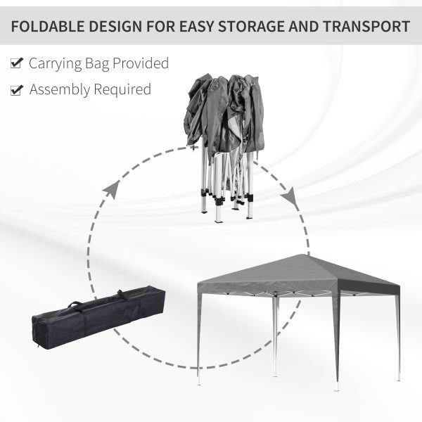 Outsunny 3 x 3 m Garden Pop Up Gazebo Marquee Party Tent Wedding Canopy Grey - Image 4