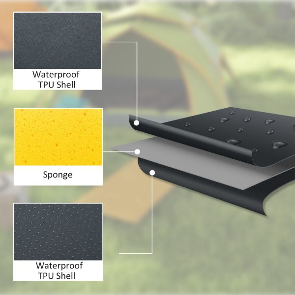 Outsunny Self-Inflating Single Sleeping Pad Air Bed with Carry Bag, Grey - Image 4