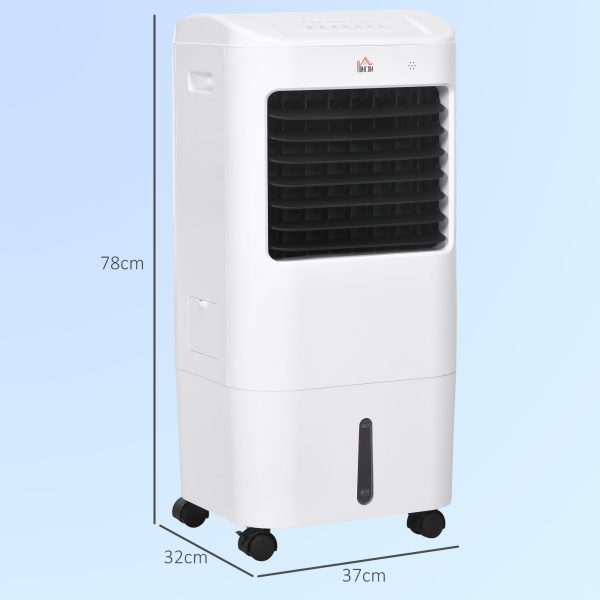 HOMCOM 3-In-1 Air Cooler for Home Office, with Oscillation, Ice Packs, Wheels - Image 2