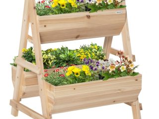 Wood Raised Garden Bed Planter Box with Stand