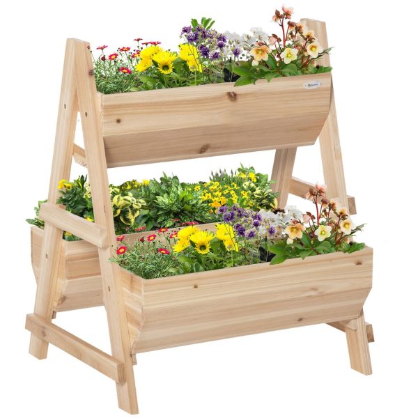 Wood Raised Garden Bed Planter Box with Stand