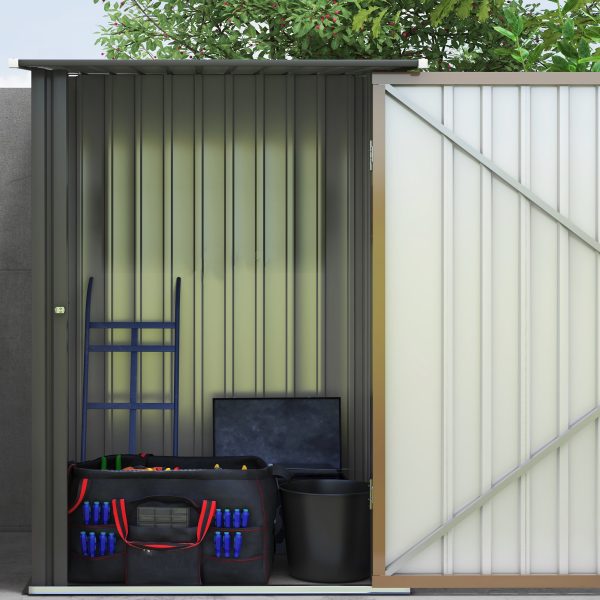 Outsunny 3.3ft x 3.4ft Outdoor Storage Shed Steel Garden Shed w/ Lockable Door - Image 7