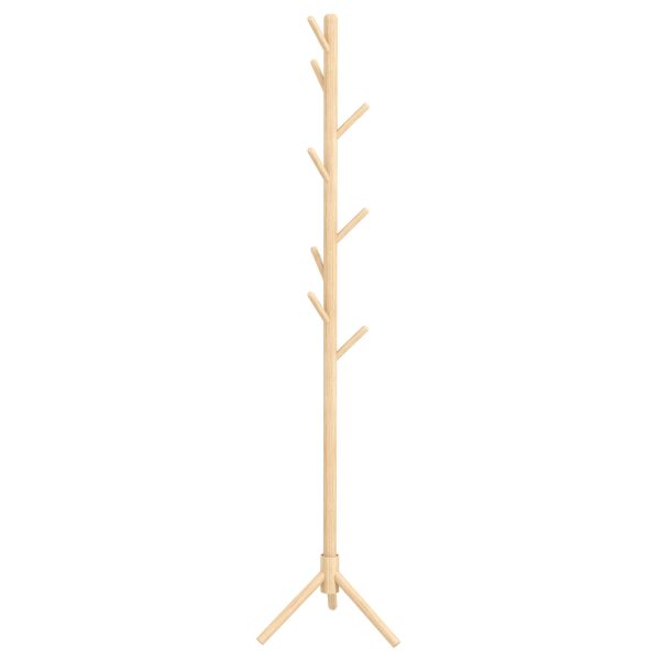 HOMCOM Coat Rack Bamboo Coat Stand with 8 Hooks for Handbags, Natural