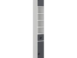 kleankin Slim Bathroom Cabinet, Toilet Roll Storage w/ Open Shelves, Grey