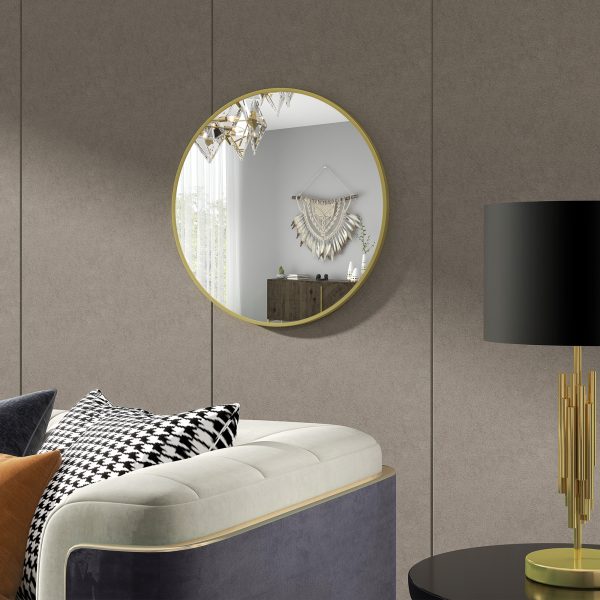 HOMCOM Round Bathroom Mirror, Modern Wall Mirror Aluminium Frame, 60 x 60cm - Image 8
