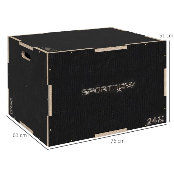 SPORTNOW 51/61/76cm Plyometric Jump Box, Wooden Plyo Box for Home Gym - Image 5