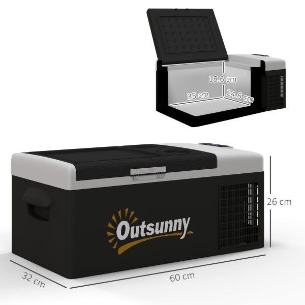 Outsunny 16L Car Refrigerator Fridge Freezer, 12/24V DC and 100-240V AC, Black - Image 5
