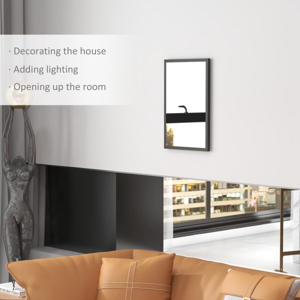 HOMCOM 60x40cm Wall Bathroom Mirror for Home Decor, Vanity Mirror, Black - Image 5