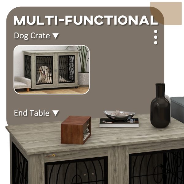 PawHut Dog Crate Furniture, 37" End Table for Large Dogs w/ Cushion - Image 4