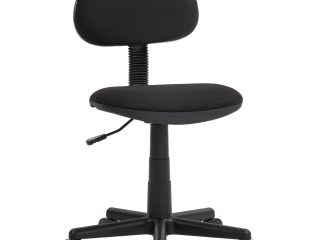 HOMCOM Armless Office Chair with Adjustable Height 360Â° Swivel Wheels Black