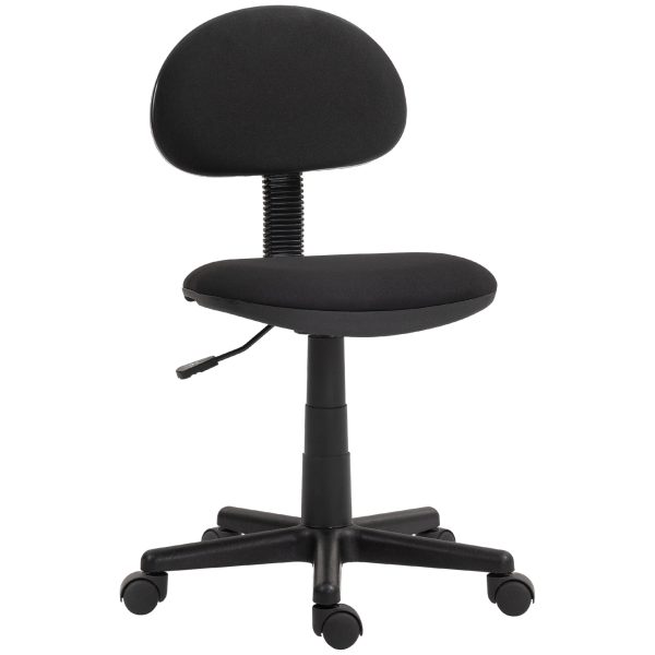 HOMCOM Armless Office Chair with Adjustable Height 360Â° Swivel Wheels Black