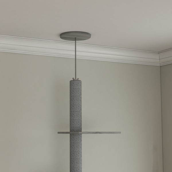 PawHut 2 in 1 Hidden Litter Box with Floor to Ceiling Cat Tree, Indoor, Grey - Image 6