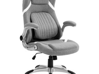 Vinsetto Fabric Office Desk Chair with Adjustable Height Tilt Function Grey