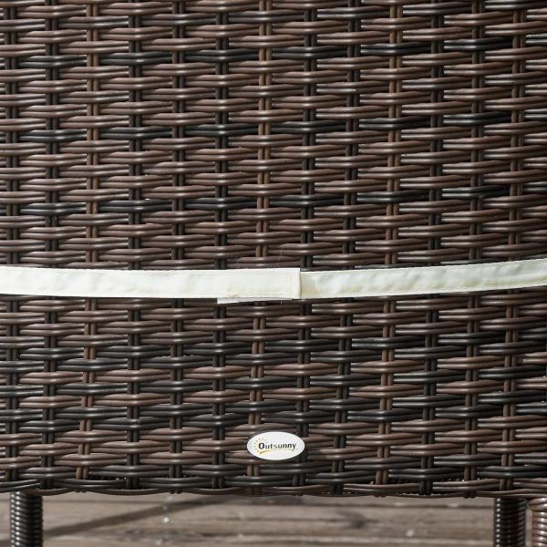 Outsunny 4 PCs Rattan Garden Chairs with Cushion, Wicker Dining Chairs, Brown