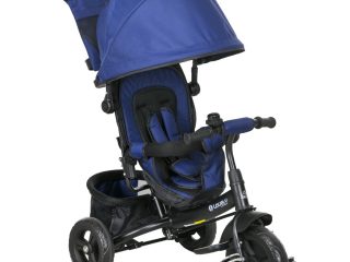 HOMCOM 6 in 1 Kids Trike, Stroller with Parent Handle, Blue