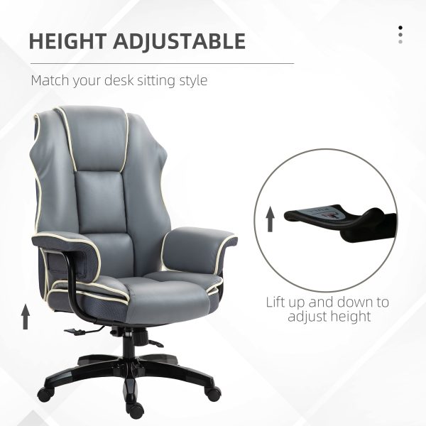 Vinsetto High Back Office Chair with Height Adjustable, Reclining, Grey - Image 3