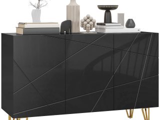 HOMCOM Freestanding Storage Cabinet with Adjustable Shelves for Living Room