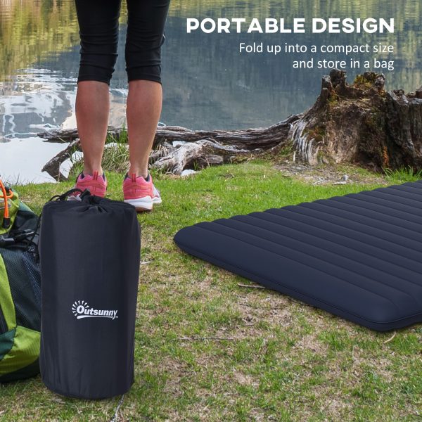 Outsunny Double Air Bed Inflatable Mattress, 195 x 140 x 10cm, Blue - Image 6