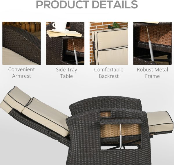 Outsunny Outdoor Recliner Chair with Cushion - Image 4