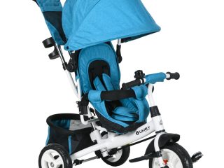 HOMCOM 4 in 1 Kids Trike, Stroller with Parent Handle, Blue