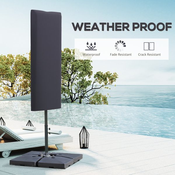 Outsunny Cantilever Umbrella Cover Outdoor Parasol UV Protector w/ Rod, Zipper - Image 3