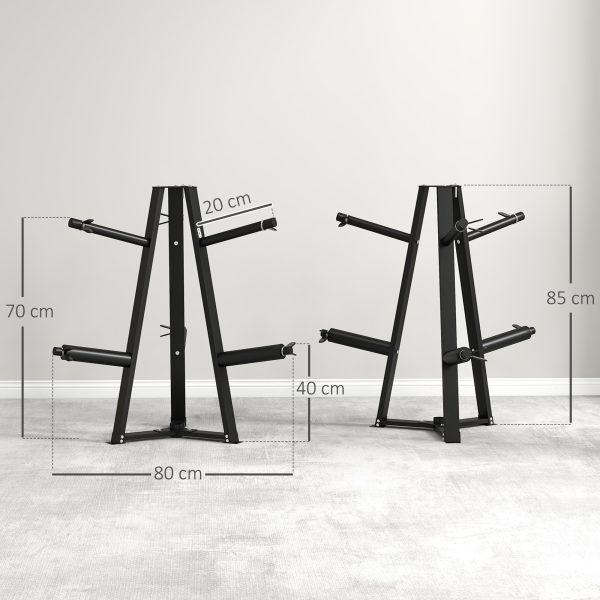 SPORTNOW Weight Plate Storage Rack with 6 Fasten Clamps, Max Load 300kg - Image 5