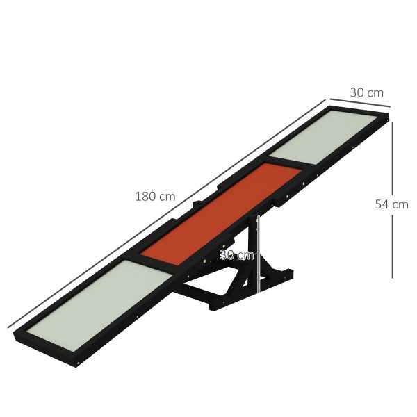 PawHut Wooden Pet Seesaw for Big Dogs with Anti-Slip Surface, Black - Image 5