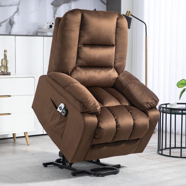 HOMCOM Lift Chair with Vibration Massage, Heat, Quick Assembly, Brown - Image 2