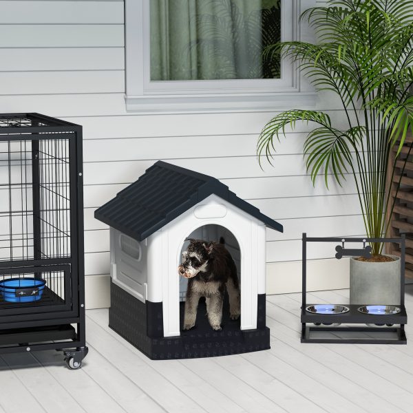 PawHut Dog Kennel for Outside, for XS Dogs, 64.5 x 57 x 66cm, Grey - Image 2