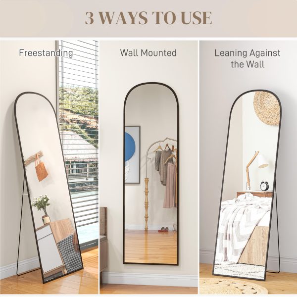 HOMCOM Full Length Mirror with Aluminium Alloy Frame Hanging or Leaning Black - Image 7