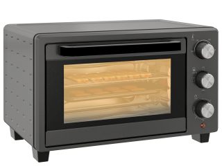 HOMCOM Mini Oven 21L Electric Grill w/ Adjustable Temp Timer 1400W, Grey