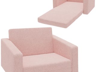 AIYAPLAY 2 in 1 Kids Chair Recliner with Washable Cushion, Cover, Pink