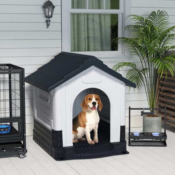 PawHut Dog Kennel for Outside, for M and L Dogs, 101 x 88 x 99cm, Grey - Image 2