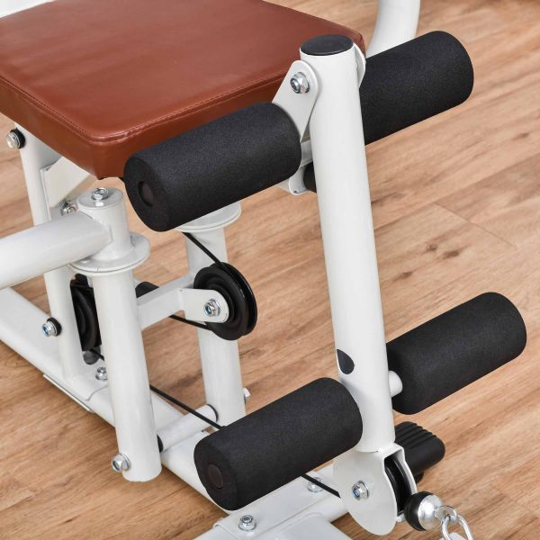 HOMCOM Multifunction Home Gym Weight Training Station Machine White - Image 8