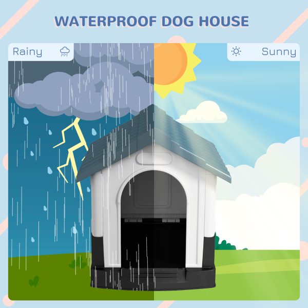 PawHut Dog Kennel for Outside, for XS and S Dogs, 80 x 69 x 76cm, Blue - Image 6