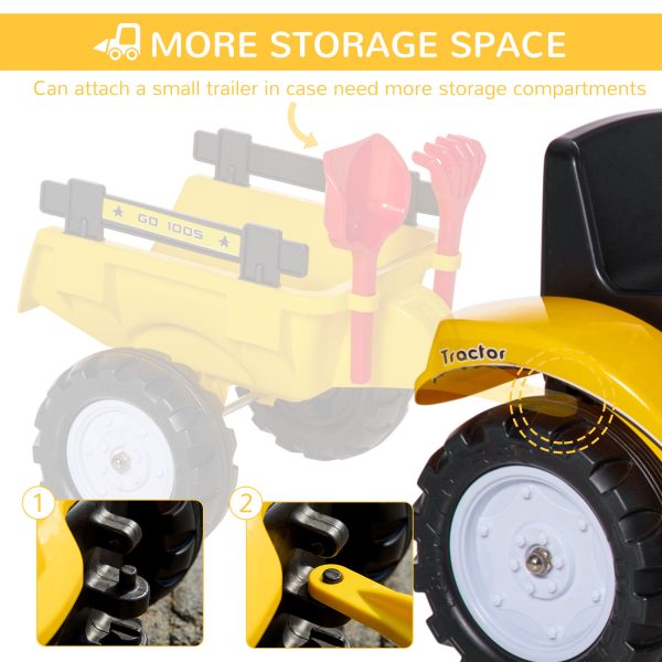 HOMCOM Ride on Tractor No Power for Kids with Manual Control Bucket - Image 7