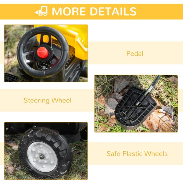 HOMCOM Ride on Tractor No Power for Kids with Manual Control Bucket - Image 6