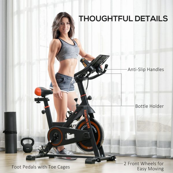 HOMCOM 8kg Flywheel Exercise Bike with Adjustable Height, Resistance, Black - Image 8