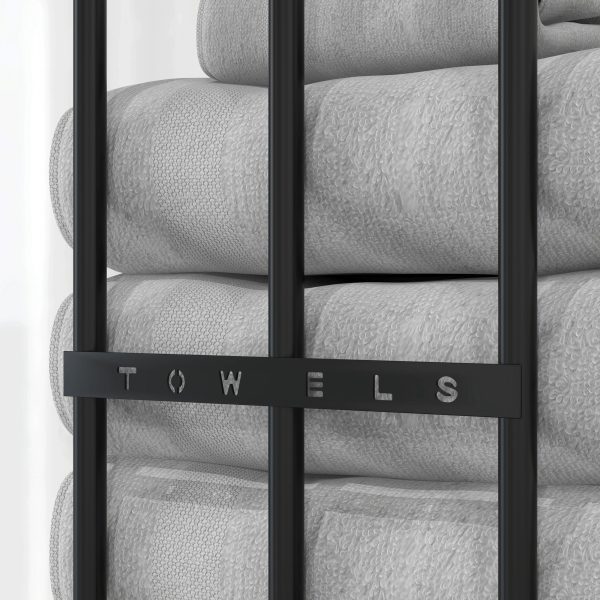 HOMCOM Metal Towel Rack Wall Mounted, 3 Bar Towel Rail for Bathroom, Black - Image 8