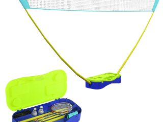 SPORTNOW Portable Badminton Net Set with Volleyball Net, Rackets, Shuttlecocks