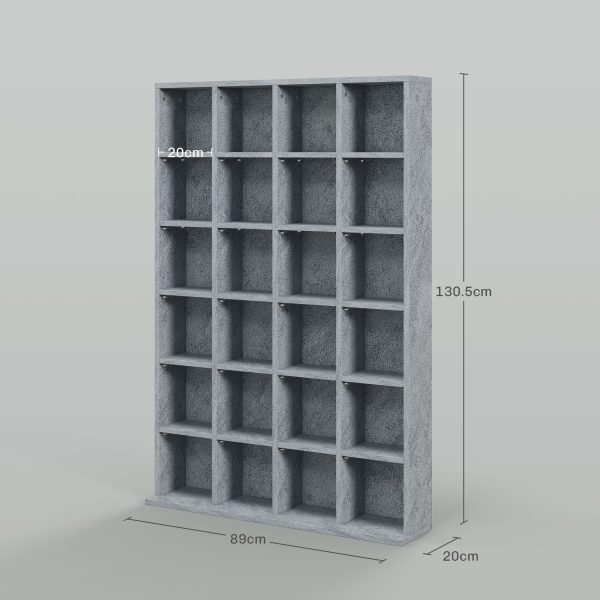 HOMCOM DVD CD Media Storage Rack, Video Display Unit, 89 x 130.5 cm, Grey - Image 5
