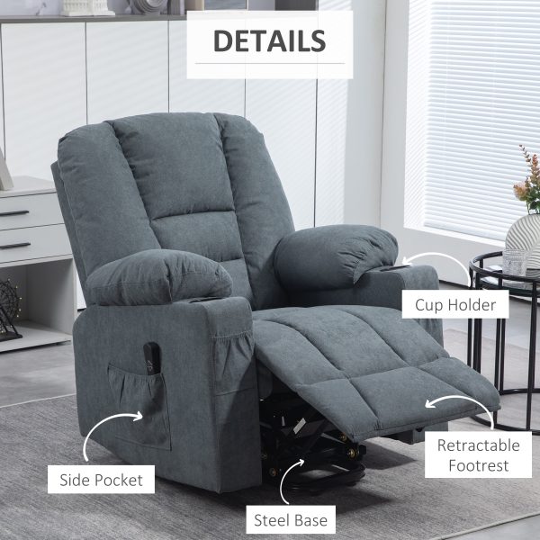 HOMCOM Riser and Recliner Chair w/ Remote, Lift Chair for Elderly, Grey - Image 6