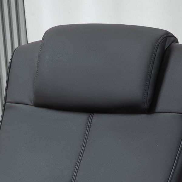HOMCOM Swivel Armchair with Footstool and Adjustable Backrest Black - Image 8