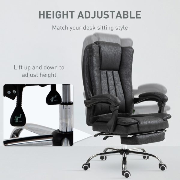 Vinsetto Executive Office Chair Computer Desk Chair for Home w/ Footrest, Black - Image 3