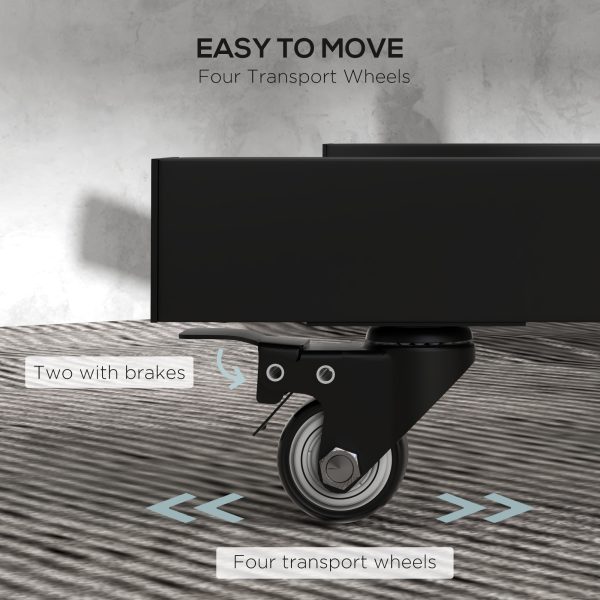 SPORTNOW Olympic Weight Plate Rack with 4 Wheels and 6 Fasten Clamps - Image 4