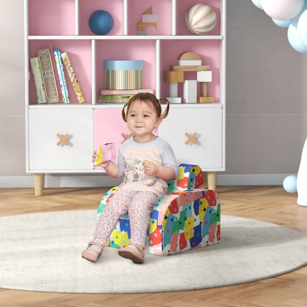 AIYAPLAY Kids Armchair, Foldable Toddler Chair for Bedroom - Multicoloured - Image 2